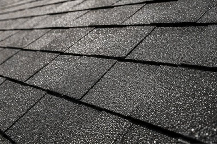 Close-up of architectural asphalt shingles